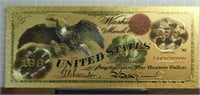 24k gold-plated banknote $100 United States