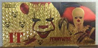 Pennywise it 24k gold-plated banknote
