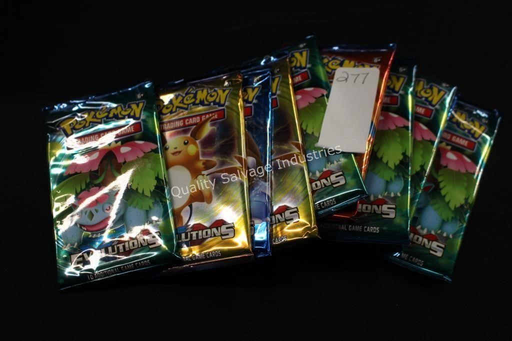10pk pokemon evolution trading cards (display)