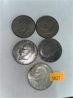 5 Eisenhower Bicentennial dollar coins