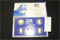 2008 US mint state quarter proof set (display)