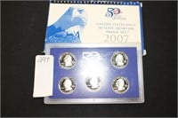2007 US state quarters proof set (display)