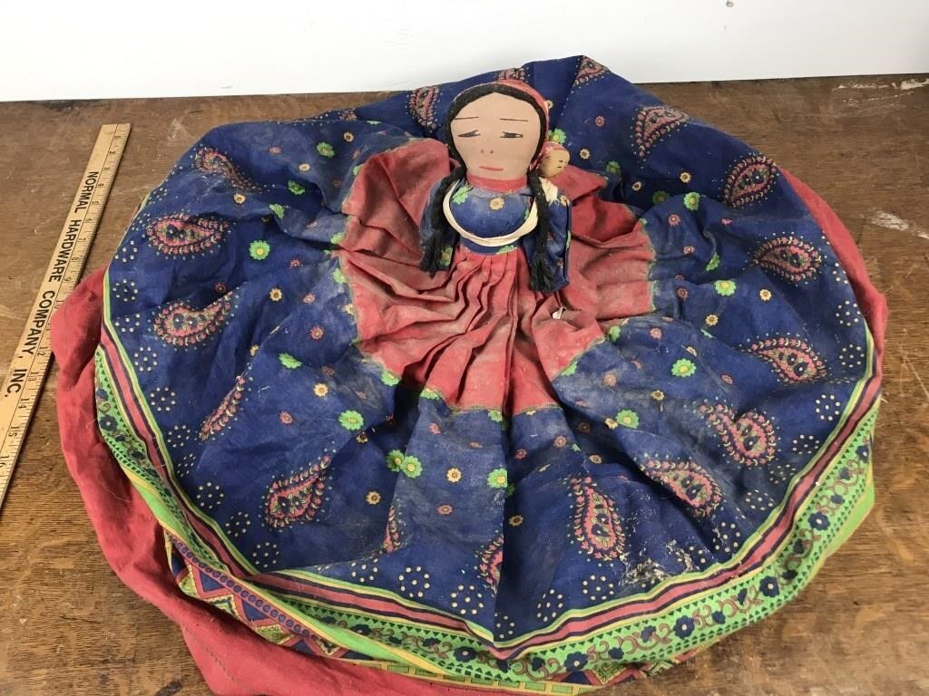 Shelf Sitting Native American Doll w/ Baby