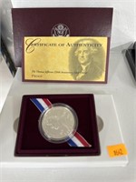 Thomas Jefferson 250th Anniversary silver proof