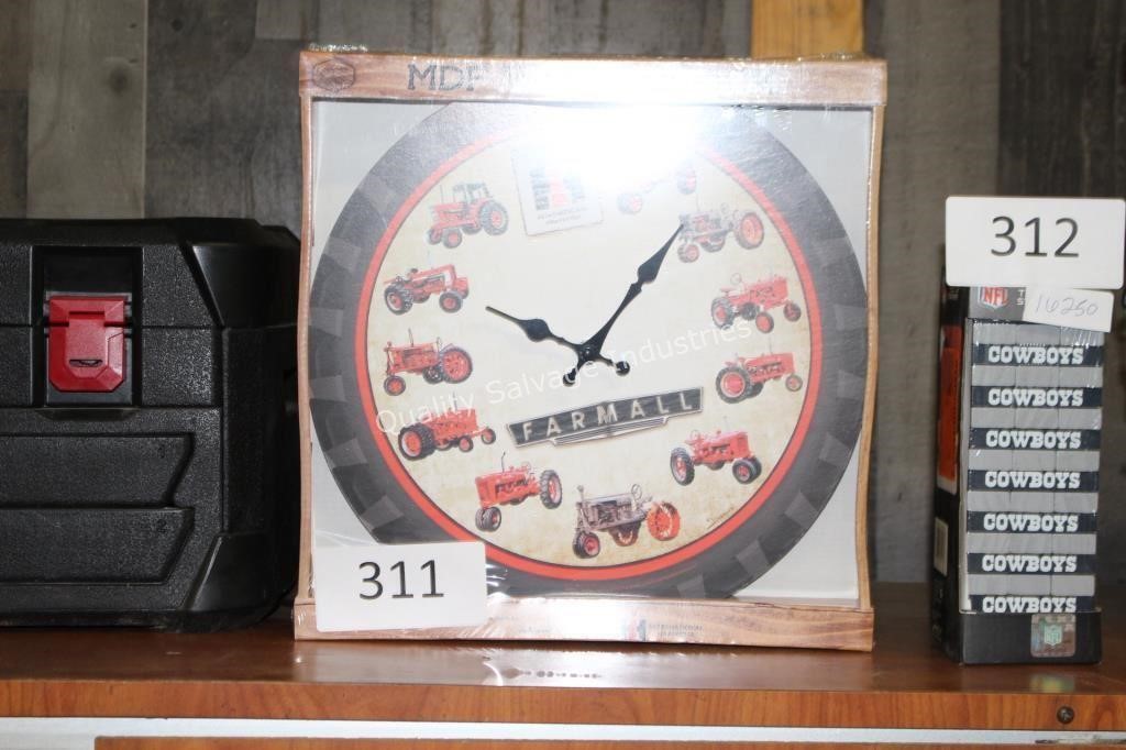 farmall wooden clock (lobby)
