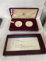 1983 tow coin Olympic silver dollar proof set