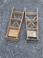 2 4 foot wooden ladders