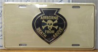 Airborne death from above USA made license plate