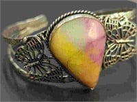 925 stamped gemstone butterfly bracelet