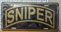 Sniper USA made license plate tag