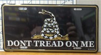 Don't tread on me Us made license plate tag