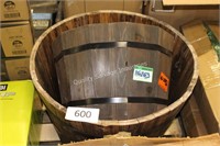 2- wooden barrel planters