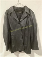 OUTBROOK Black Leather Jacket - Sz. Lrg