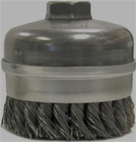 Cup Brush 4in Dia Steel Knotted5/8-11 Arbor Hole