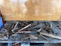 Misc Rusty Crusty Barn Find Lot Tools /Sad Irons +