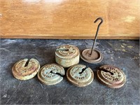 Lot Of 5 De Puy Mfg Co General Store Scale Weights