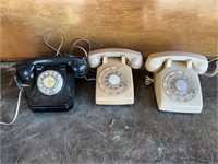 Lot Of 3 Vintage Rotary Dial Telephones