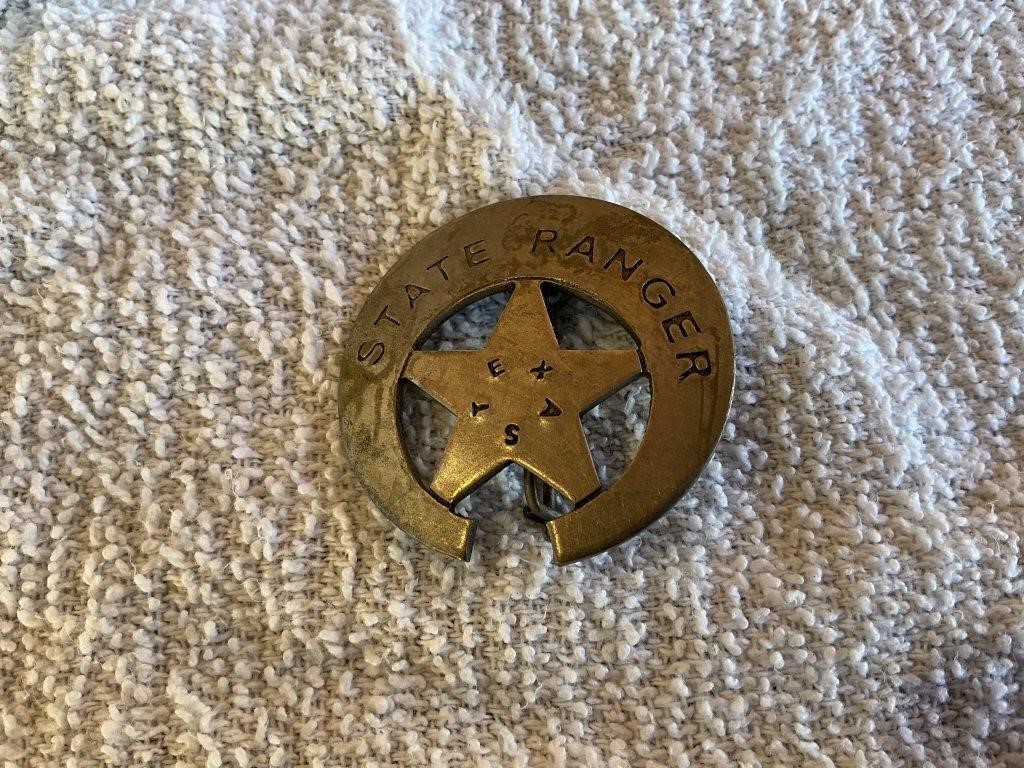 Texas State Ranger Metal Badge Button Lapel