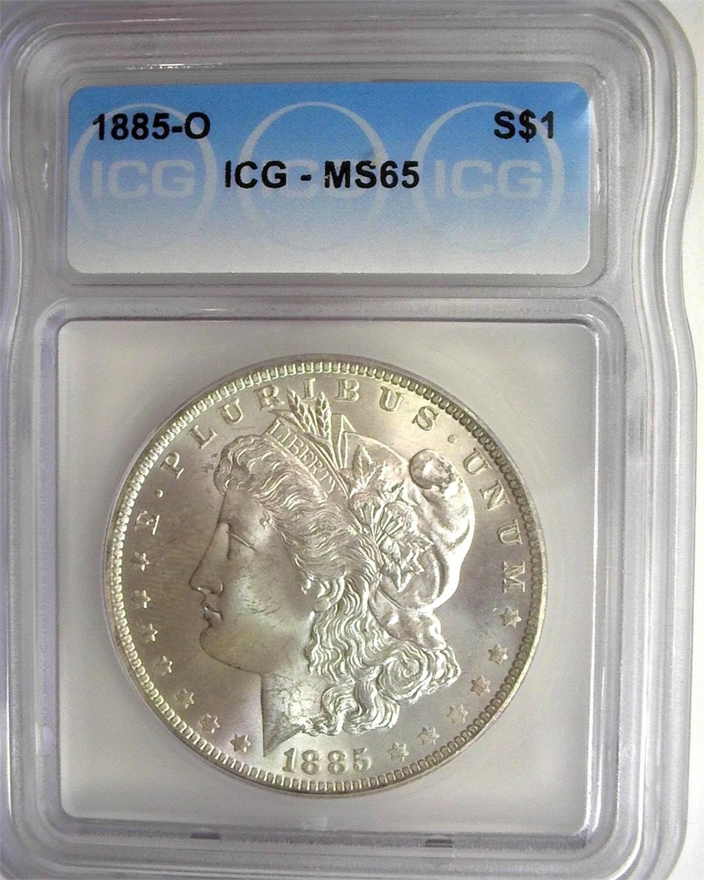 1885-O Morgan ICG MS65