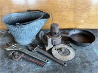 Vintage Metal Items Ash Bucket / Tools / Skillet