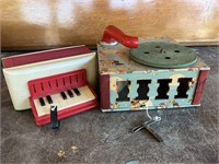 Magnus Toy Accordion + Schneider Hand Phonograph