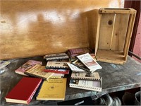Wooden Crate With Vintage Cookbooks
