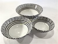 (3) Vintage Eggshell Style Italian Ceramic Bowls