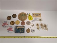 Vintage Chips, Coins, Key Chains and more