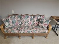 80x34x40 Floral Cushion Wicker Sofa
