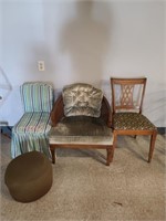 Vintage Accent Chairs and Ottoman