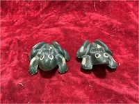 Pair Mini Cast Iron Frogs