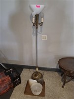 Vintage Lamp with Various Glass Lamp Shades