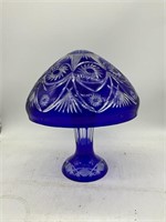 Bohemian Crystal Etched Glass Mushroom Lamp