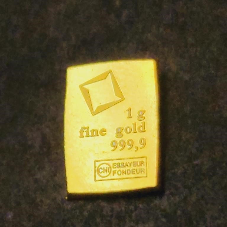 24K  1G Fine 9999 Gold Bar
