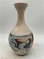 Large Nemadji Pottery Swirl Vase