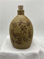 Unusual Decorated Pottery Flask