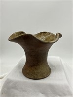 Unusual Fluted Pottery Vase