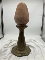 Brass Bottom / Pottery Top Grave Marker
