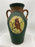 Painted Pottery Vase with Bird