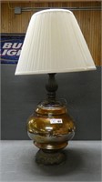 Mid Century Carnival Glass Style Lamp