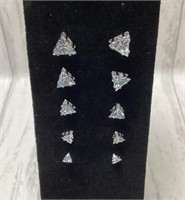 NEW Triangle CZ Unmarked Earrings - 5 Pairs