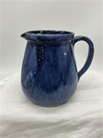 Cole Pottery NC Kenneth George Blue Pitcher