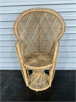 Vintage Child’s Wicker Peacock Chair