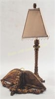 Gold Toned Ornate Lamp & Wall Shelf