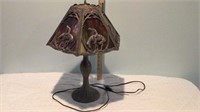 Stained Glass &Lead End of Trail Table Lamp
