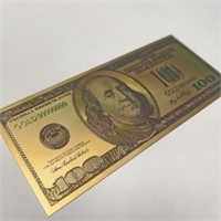 $100  Gold Foil Us $100 Collector Bank Note