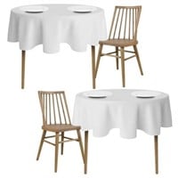 60  60inch Round White Classic 2 Pack  Tablecloths