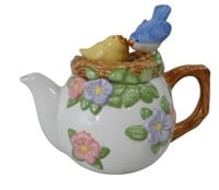 Blue Bird w/Chicks Tea Pot - No Flaws