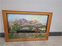 34x24 Nickel Plate Road Train Signed Painting in F