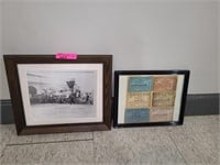 Framed 1940s Pennsylvania Railroad Tickets and The